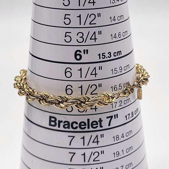 VTG Monet Gold Tone Rope Chain Bracelet - Picture 8 of 8